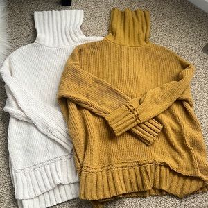 Aerie sunset chenille oversized turtleneck sweaters